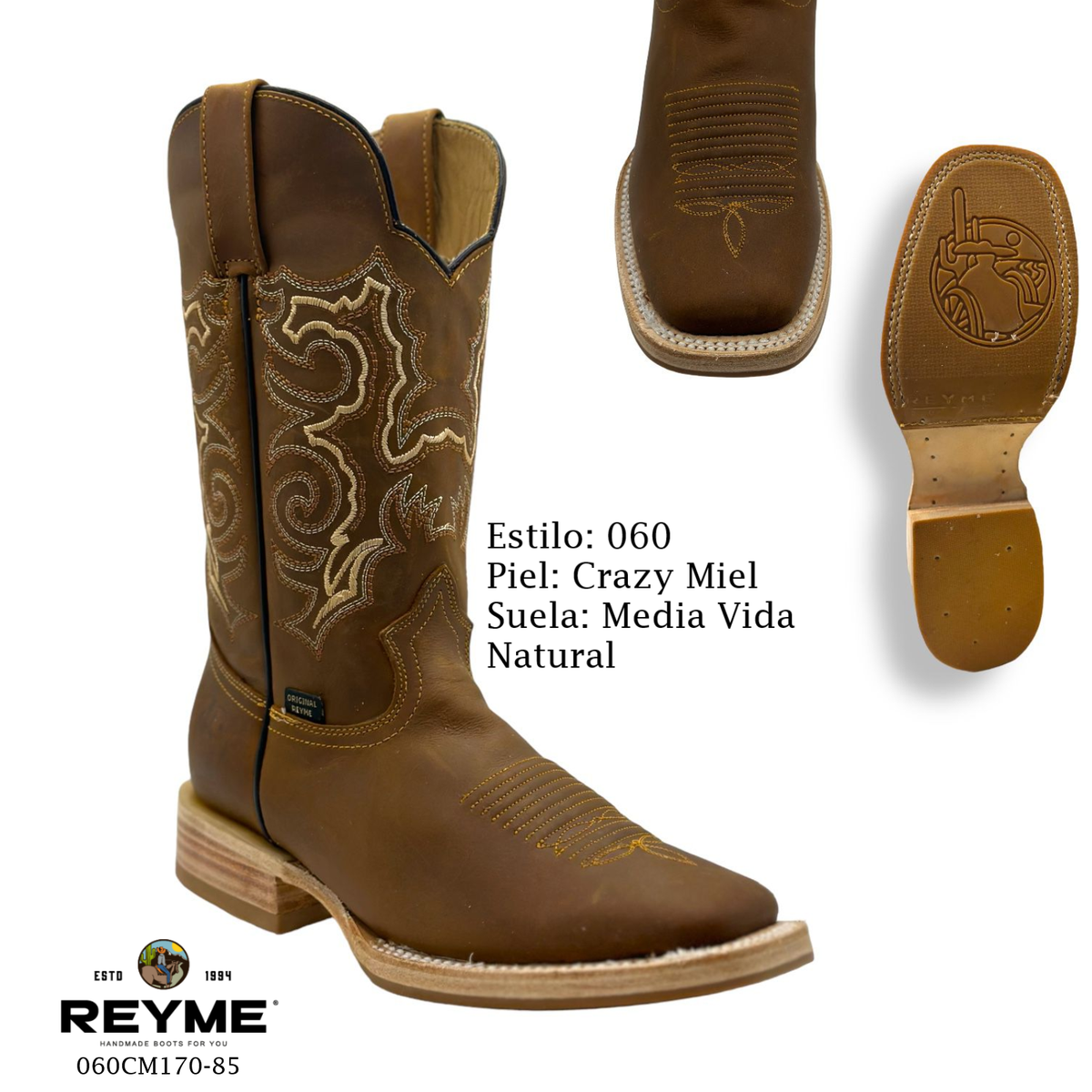 Reyme Boots-060 Crazy Miel Media Vida Natural