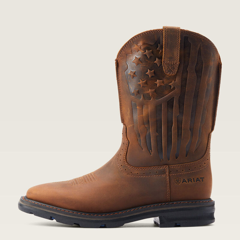 Ariat MNS Sierra Shock Shield Patriot Wide Square Toe Work Boot- 10044505