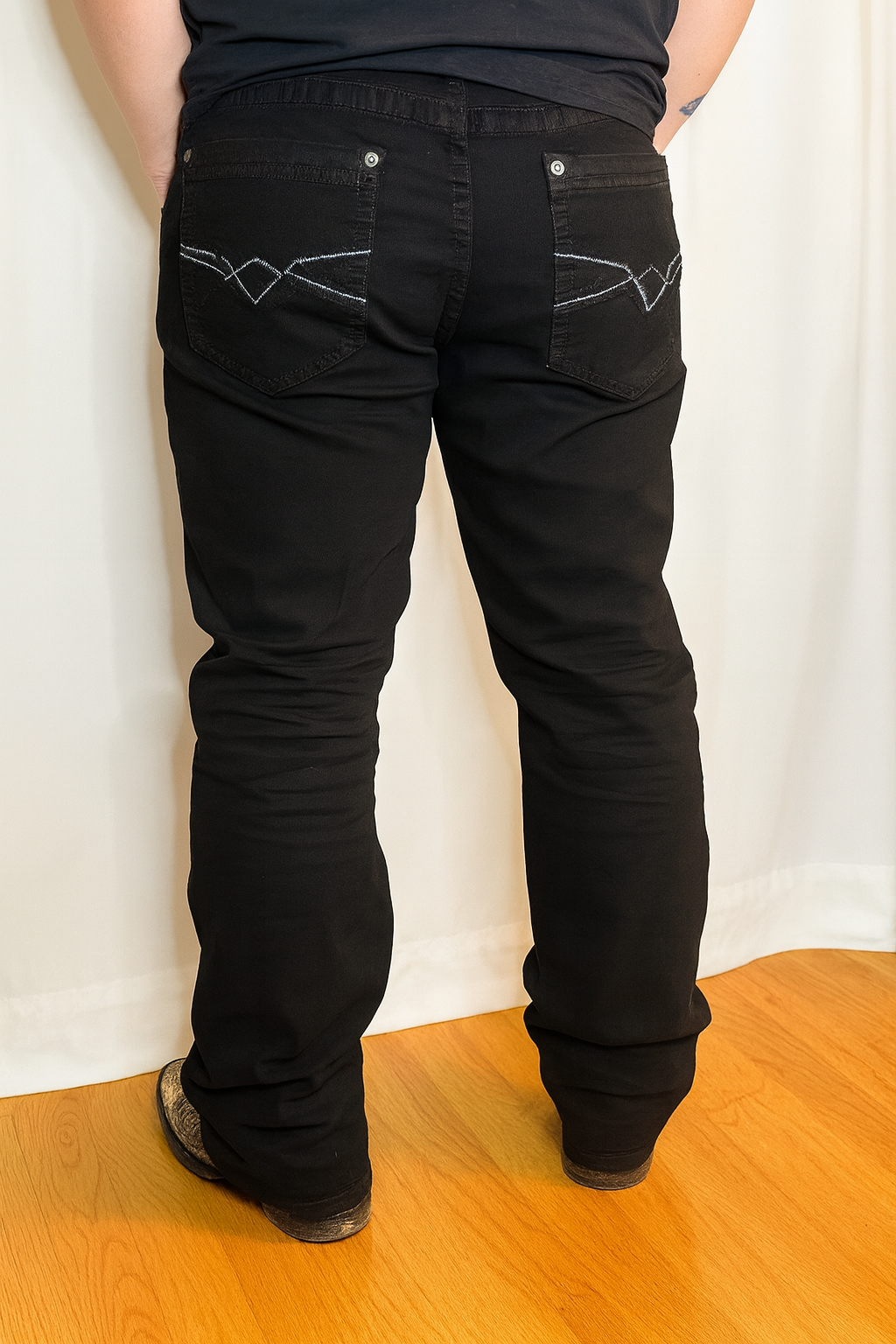 Straight Leg Men's Black Jean- WBS139-Straight-30L