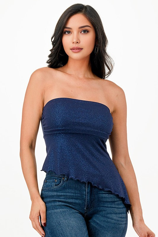 Glitter Ity Navy Tube Top- T0025