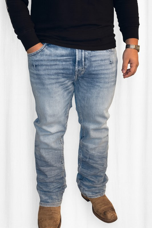 Straight Leg Men's Light Wash Jean- WBS136-Straight-30L