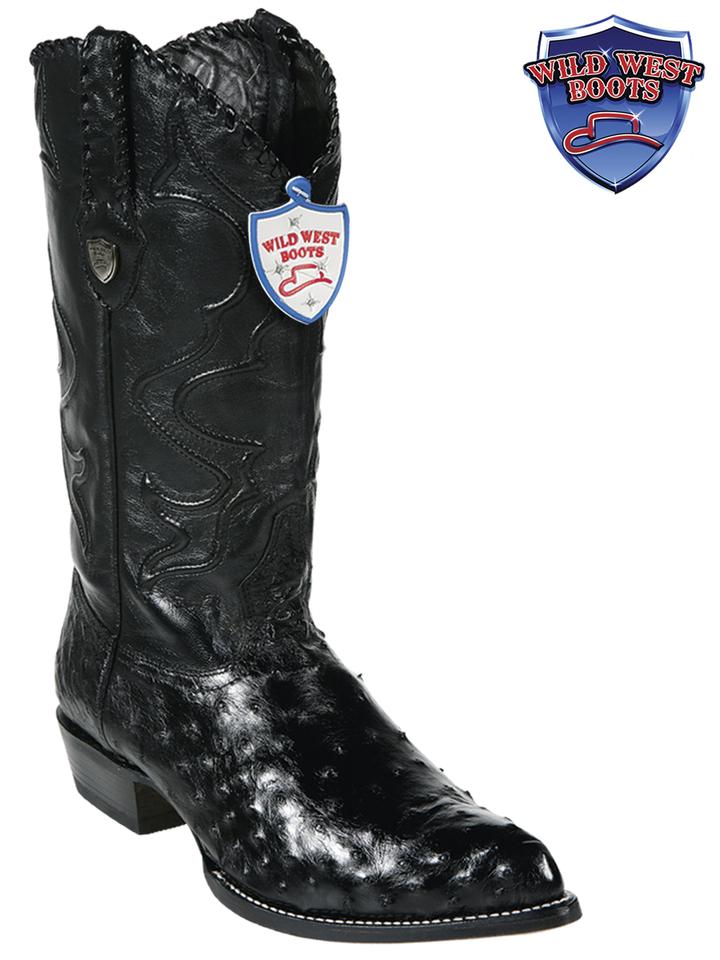MEN'S WILD WEST BOOTS 2990305 OSTRICH JTOE / PUNTAL BLACK