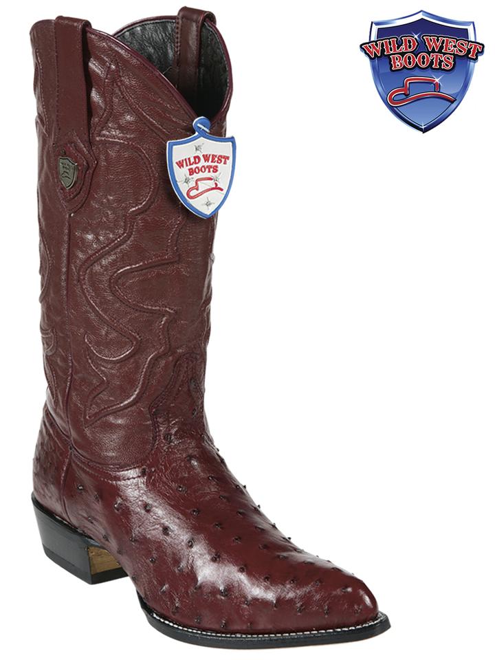 MEN'S WILD WEST BOOTS 2990306 OSTRICH JTOE / PUNTAL BURGUNDY