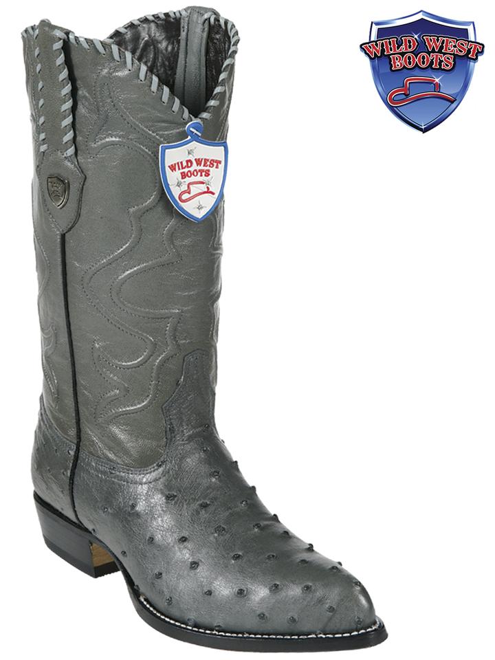 MEN'S WILD WEST BOOTS 2990309 OSTRICH JTOE / PUNTAL GRAY