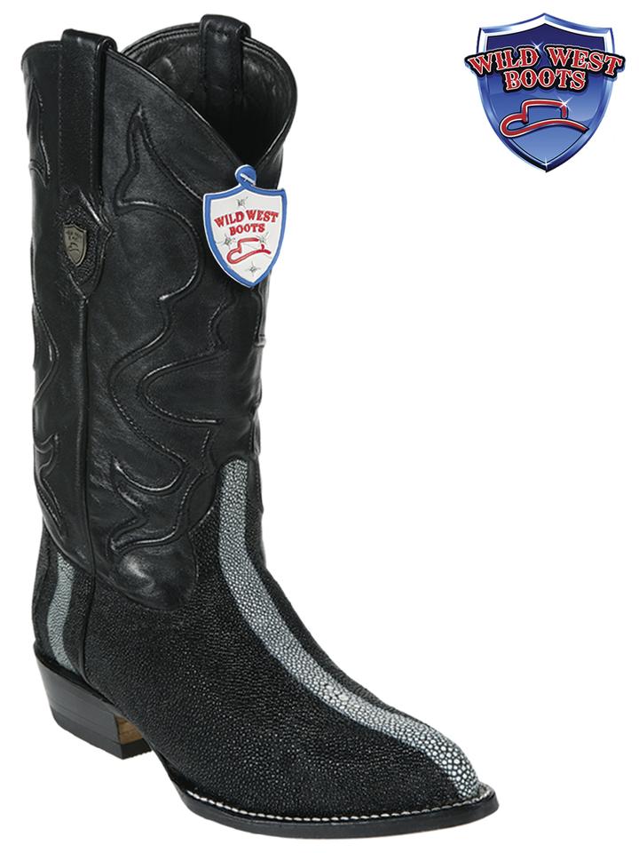 MEN'S WILD WEST BOOTS 2996005 STINGRAY ROWSTONE FINISH JTOE / PUNTAL BLACK