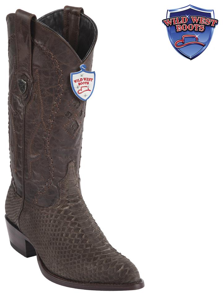 MEN'S WILD WEST BOOTS 299N5707 PYTHON NOBUK FINISH JTOE / PUNTAL BROWN