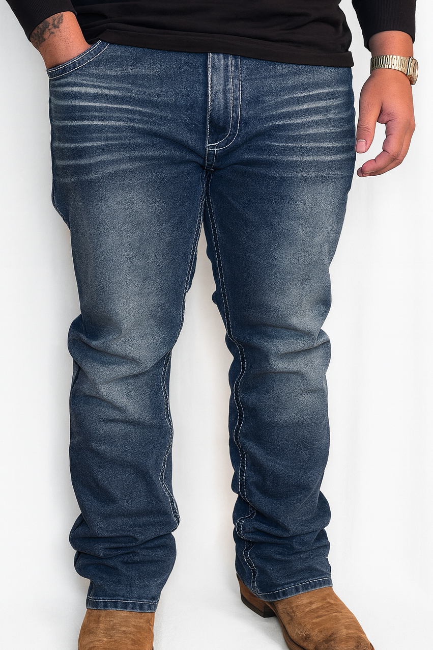 Men's Straight Dark Blue Jean- Y1259-Straight-32L