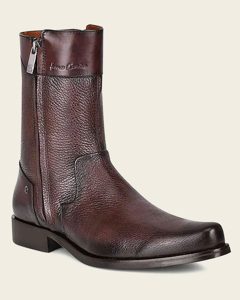 Cuadra Men's Burgundy Deer Zipper Round Toe- FF209