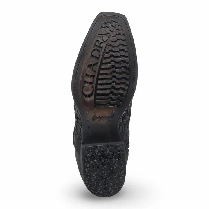 Cuadra MN Chocolate & Black Laser Woven Zipper Narrow Square Toe- CU940