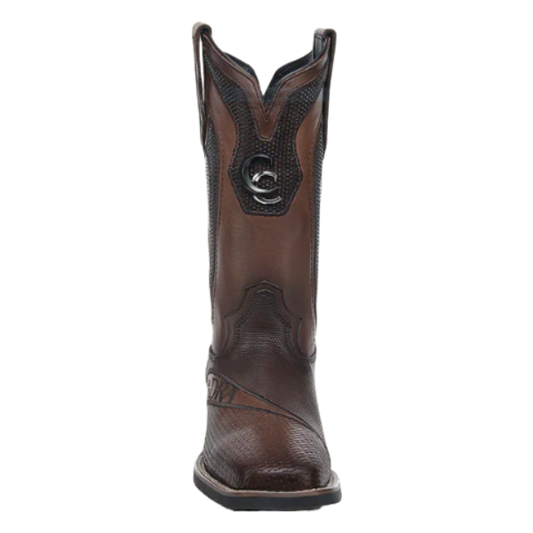 Cuadra Men's Honey & Laser Embroidery & Studs Square Toe- CU986-L